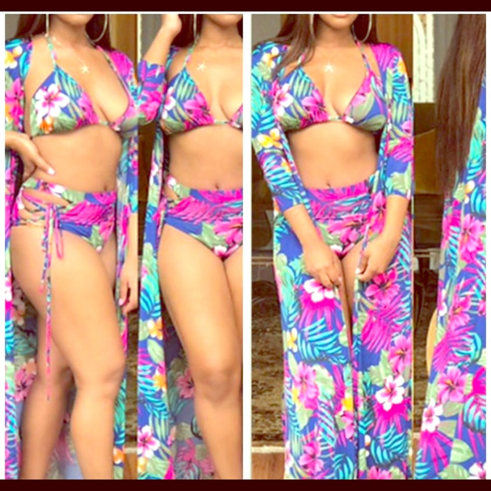 Matching cover up with bikini